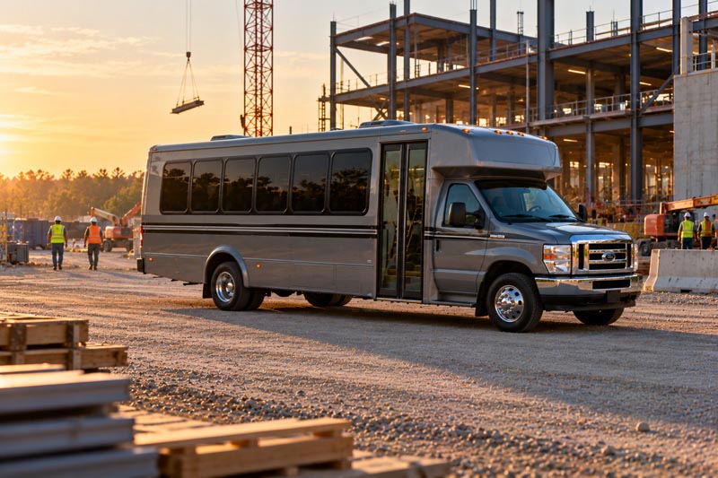 Construction Site Shuttle Bus Rentals in Davenport, IA